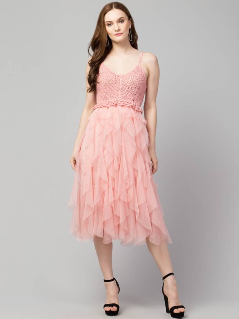 Trendy Crochet Net Dresses